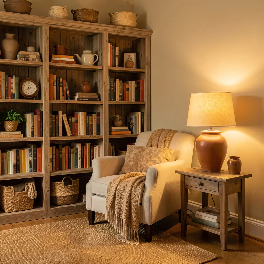 Cozy home interior with warm colour palette